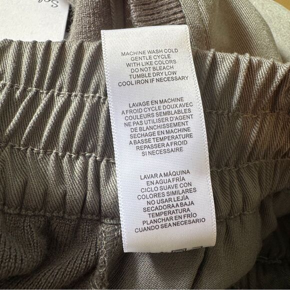 Splendid Women's Small Pull On Elastic Waistband Drawstring Pants in Olive Brown - Picture 10 of 13